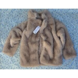 URBAN‎ REVIVO Faux Fur Jacket Nude Beige Women's Outerwear M